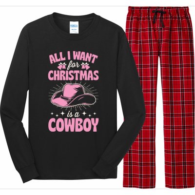 All I Want For Christmas Is A Cow Funny Cute Horse Gift Long Sleeve Pajama Set