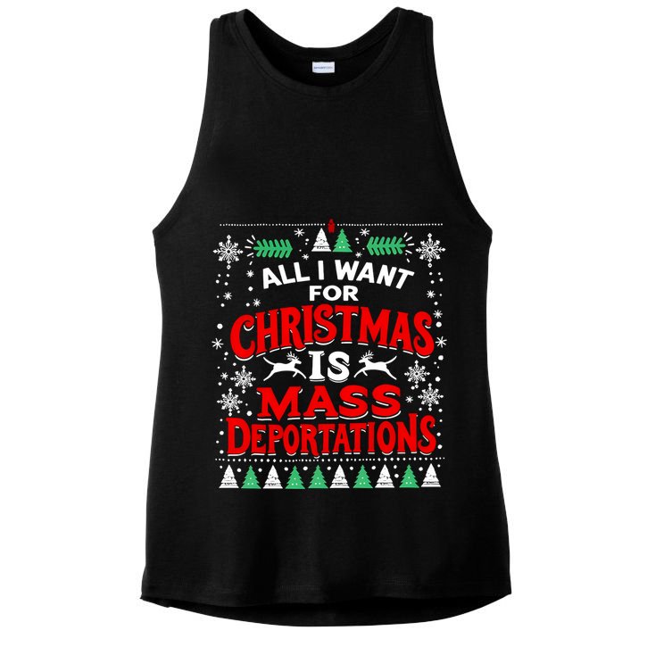All I Want For Christmas Is Mass Deportation Ladies PosiCharge Tri-Blend Wicking Tank