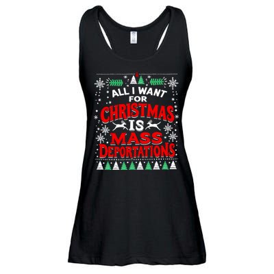 All I Want For Christmas Is Mass Deportation Ladies Essential Flowy Tank