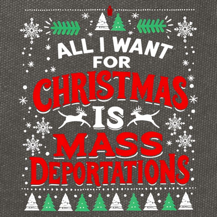 All I Want For Christmas Is Mass Deportation Cotton Canvas Backpack