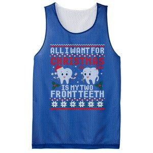 All I Want For Christmas Is My Two Front Teeth Ugly Sweater Gift Mesh Reversible Basketball Jersey Tank