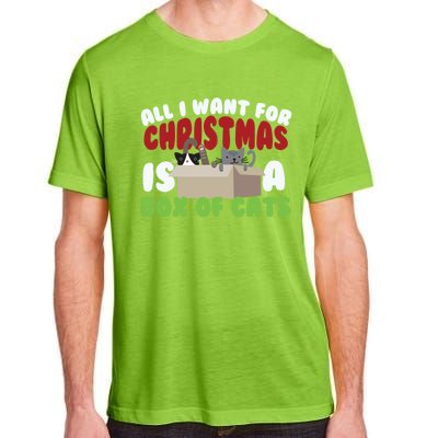 All I Want For Christmas Is A Box Of Cats Gift Adult ChromaSoft Performance T-Shirt