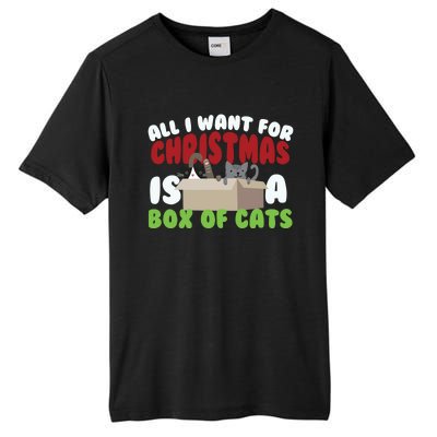 All I Want For Christmas Is A Box Of Cats Gift Tall Fusion ChromaSoft Performance T-Shirt