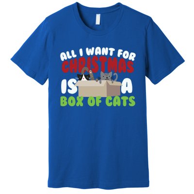 All I Want For Christmas Is A Box Of Cats Gift Premium T-Shirt