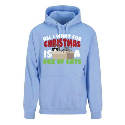 All I Want For Christmas Is A Box Of Cats Gift Unisex Surf Hoodie