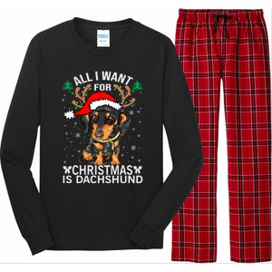 All I Want For Christmas Is More Dog Dachshund Christmas Funny Gift Long Sleeve Pajama Set