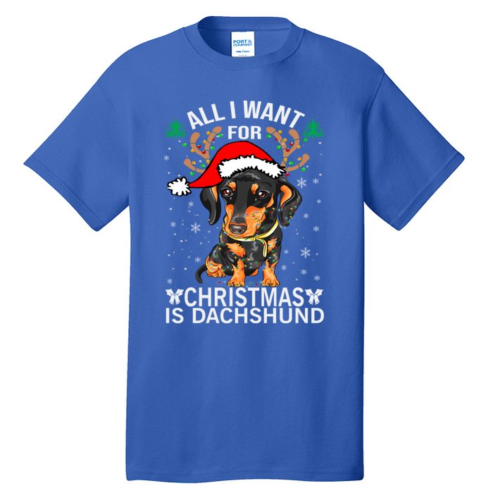 All I Want For Christmas Is More Dog Dachshund Christmas Funny Gift Tall T-Shirt