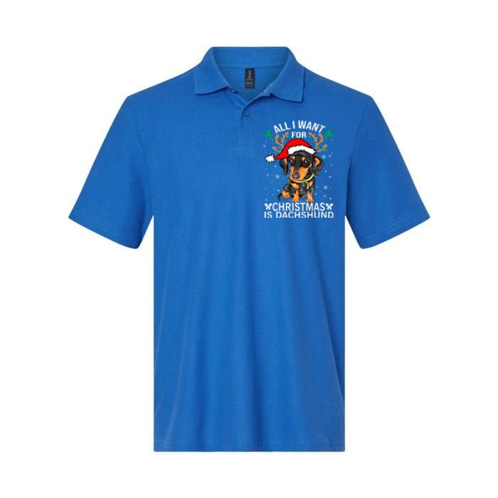 All I Want For Christmas Is More Dog Dachshund Christmas Funny Gift Softstyle Adult Sport Polo