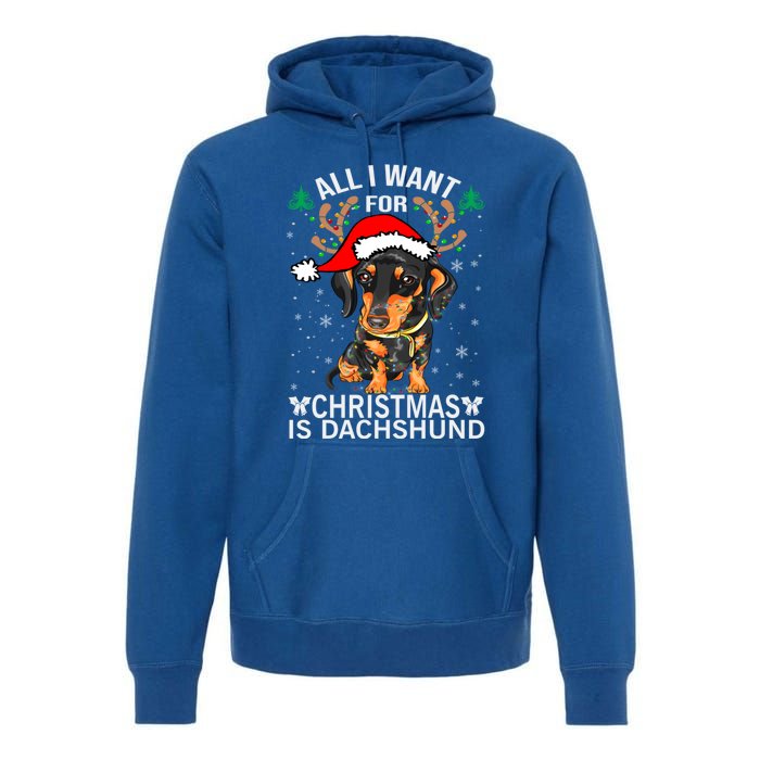 All I Want For Christmas Is More Dog Dachshund Christmas Funny Gift Premium Hoodie