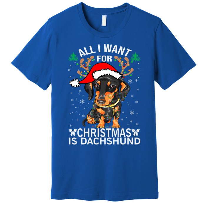 All I Want For Christmas Is More Dog Dachshund Christmas Funny Gift Premium T-Shirt