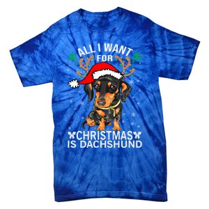 All I Want For Christmas Is More Dog Dachshund Christmas Funny Gift Tie-Dye T-Shirt