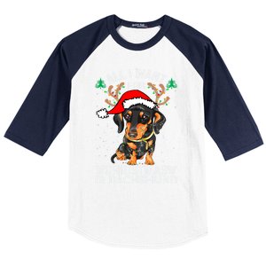 All I Want For Christmas Is More Dog Dachshund Christmas Funny Gift Baseball Sleeve Shirt