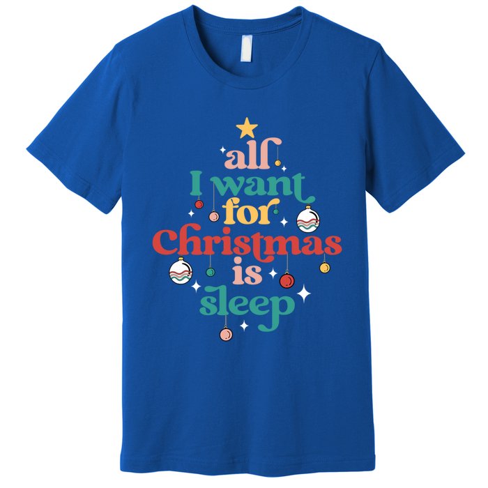 All I Want For Christmas Is Sleep Funny Adult Life Gift Premium T-Shirt