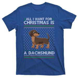 All I Want For Christmas Is A Dachshund Dog Ugly Xmas Gift T-Shirt