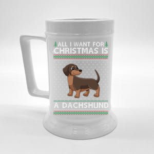 All I Want For Christmas Is A Dachshund Dog Ugly Xmas Gift Beer Stein