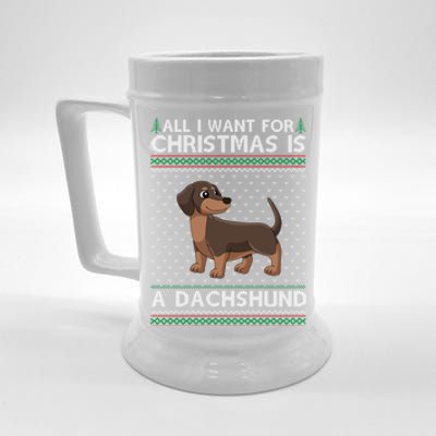 All I Want For Christmas Is A Dachshund Dog Ugly Xmas Gift Beer Stein