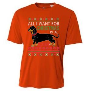 All I Want For Christmas Is A Dachshund Gift Cooling Performance Crew T-Shirt