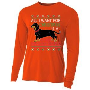 All I Want For Christmas Is A Dachshund Gift Cooling Performance Long Sleeve Crew