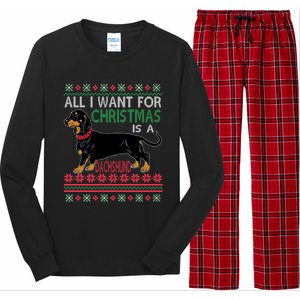 All I Want For Christmas Is A Dachshund Gift Long Sleeve Pajama Set