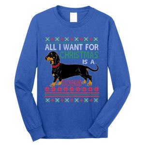 All I Want For Christmas Is A Dachshund Gift Long Sleeve Shirt