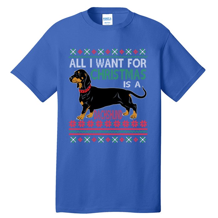 All I Want For Christmas Is A Dachshund Gift Tall T-Shirt