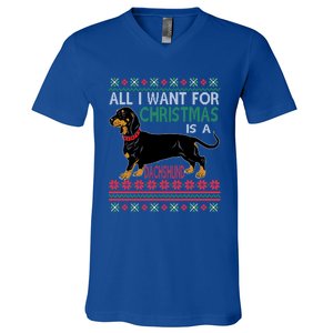 All I Want For Christmas Is A Dachshund Gift V-Neck T-Shirt