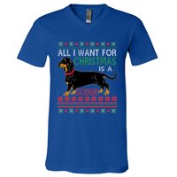 All I Want For Christmas Is A Dachshund Gift V-Neck T-Shirt