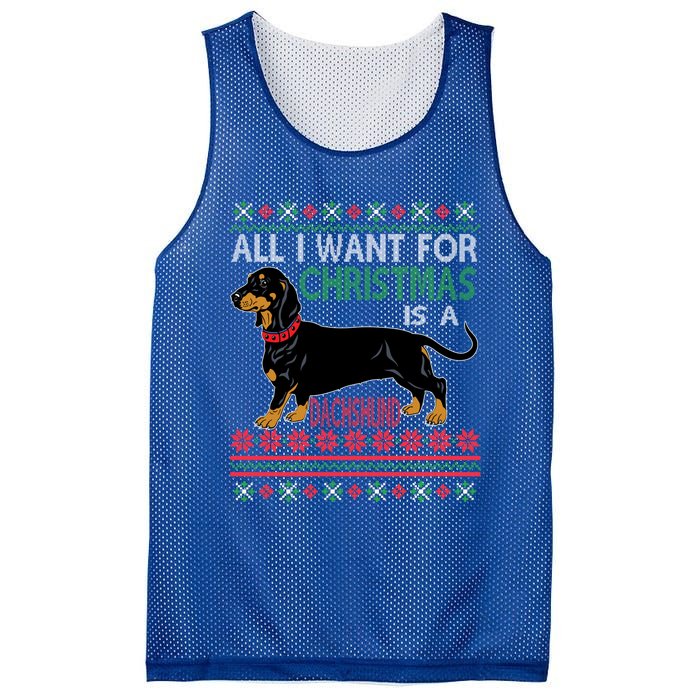 All I Want For Christmas Is A Dachshund Gift Mesh Reversible Basketball Jersey Tank