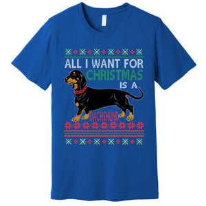 All I Want For Christmas Is A Dachshund Gift Premium T-Shirt