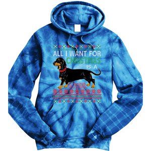 All I Want For Christmas Is A Dachshund Gift Tie Dye Hoodie