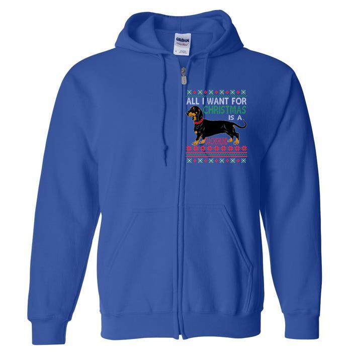 All I Want For Christmas Is A Dachshund Gift Full Zip Hoodie