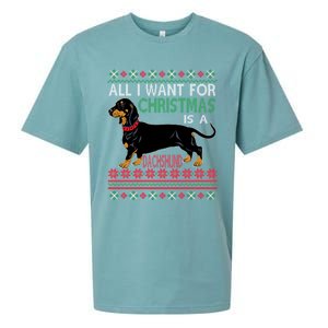 All I Want For Christmas Is A Dachshund Gift Sueded Cloud Jersey T-Shirt