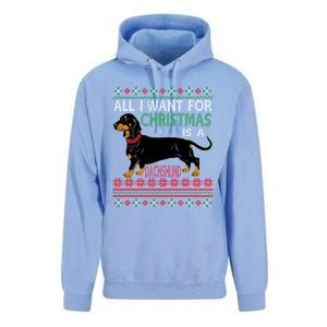 All I Want For Christmas Is A Dachshund Gift Unisex Surf Hoodie