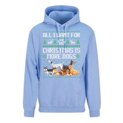 All I Want For Christmas Is More Dogs Ugly Xmas Sweater Gift Unisex Surf Hoodie