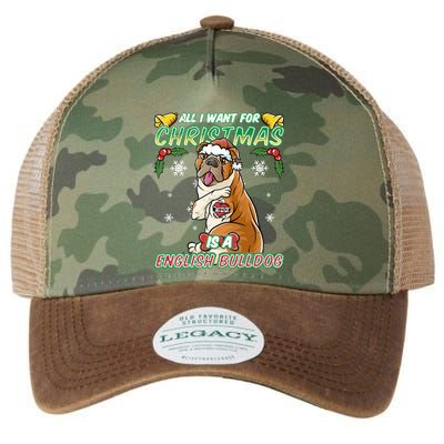 All I Want For Christmas Is A English Bulldog Santa Claus Meaningful Gift Legacy Tie Dye Trucker Hat