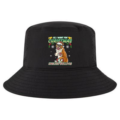 All I Want For Christmas Is A English Bulldog Santa Claus Meaningful Gift Cool Comfort Performance Bucket Hat