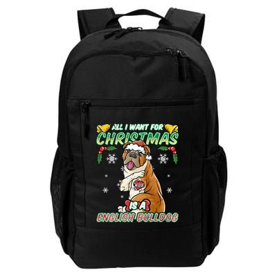 All I Want For Christmas Is A English Bulldog Santa Claus Meaningful Gift Backpack