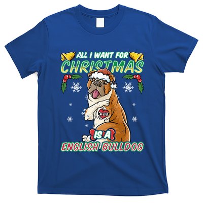 All I Want For Christmas Is A English Bulldog Santa Claus Meaningful Gift T-Shirt