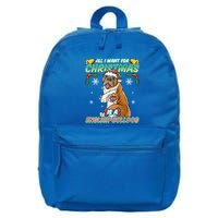 All I Want For Christmas Is A English Bulldog Santa Claus Meaningful Gift 16 in Basic Backpack