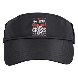 All I Want For Christmas Is My Gross Pay Funny Holiday Joke Adult Drive Performance Visor