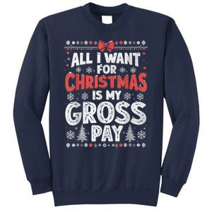 All I Want For Christmas Is My Gross Pay Funny Holiday Joke Sweatshirt