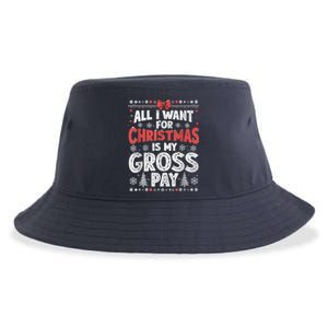 All I Want For Christmas Is My Gross Pay Funny Holiday Joke Sustainable Bucket Hat