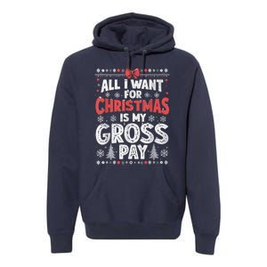 All I Want For Christmas Is My Gross Pay Funny Holiday Joke Premium Hoodie