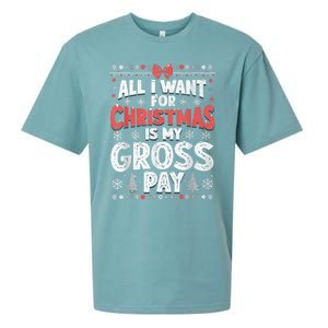 All I Want For Christmas Is My Gross Pay Funny Holiday Joke Sueded Cloud Jersey T-Shirt