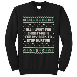 All I Want Is My Back To Stop Hurting Funny Christmas Long Sleeve Sweatshirt