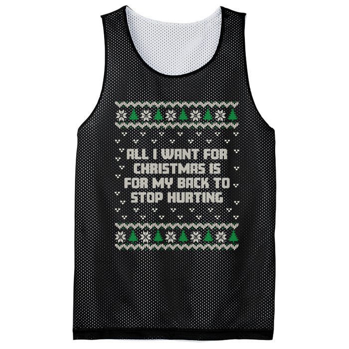 All I Want Is My Back To Stop Hurting Funny Christmas Long Sleeve Mesh Reversible Basketball Jersey Tank