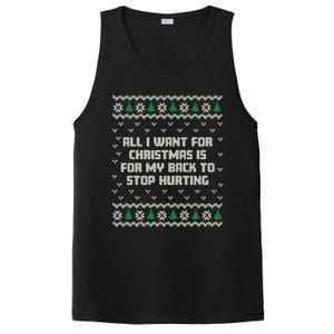 All I Want Is My Back To Stop Hurting Funny Christmas Long Sleeve PosiCharge Competitor Tank