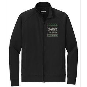 All I Want Is My Back To Stop Hurting Funny Christmas Long Sleeve Stretch Full-Zip Cadet Jacket