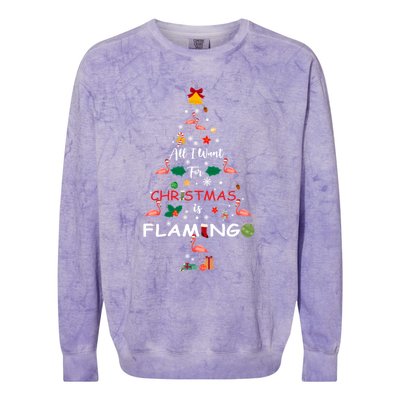 All I Want For Christmas Is Flamingo Funny Flamingo Lovers Gift Colorblast Crewneck Sweatshirt