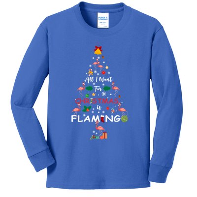 All I Want For Christmas Is Flamingo Funny Flamingo Lovers Gift Kids Long Sleeve Shirt